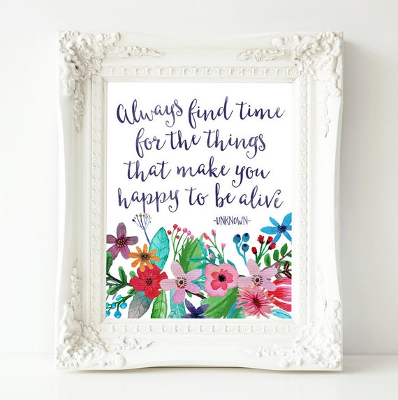 Always Find Time Quote Art Print, Motivational Decor
