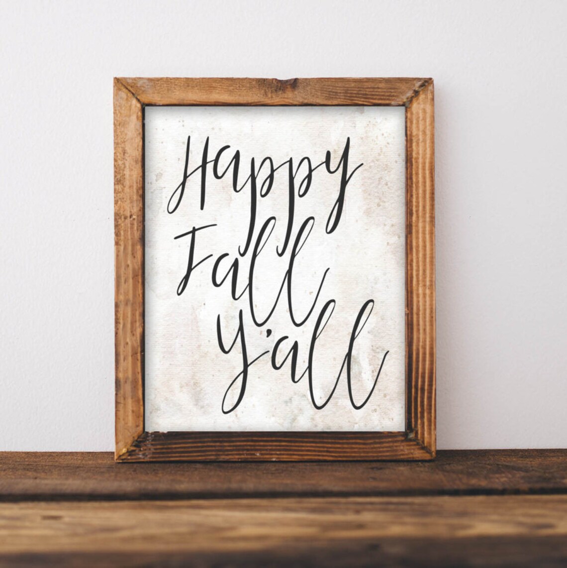Fall Art Happy Yall Sign Floral Thanksgiving Art Print