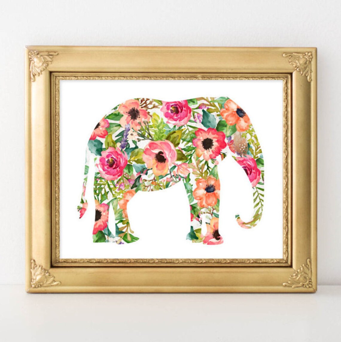 Elephant Nursery Art Print, Baby Girl Decor