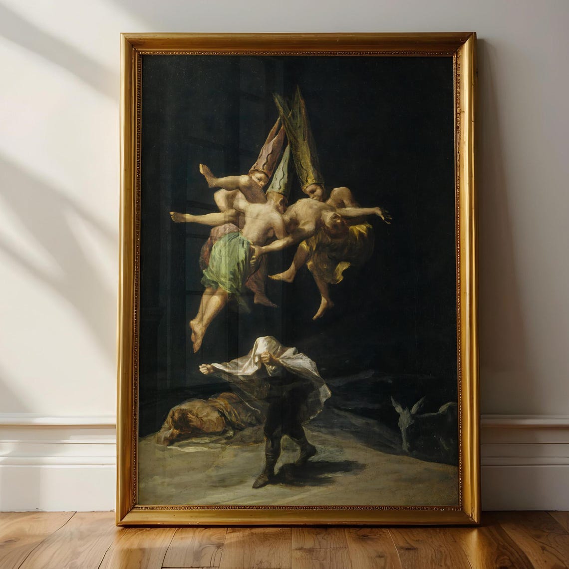 Goya The Witches Flight Dark Haunting Witch Coven Oil Painting Poster - Image 2