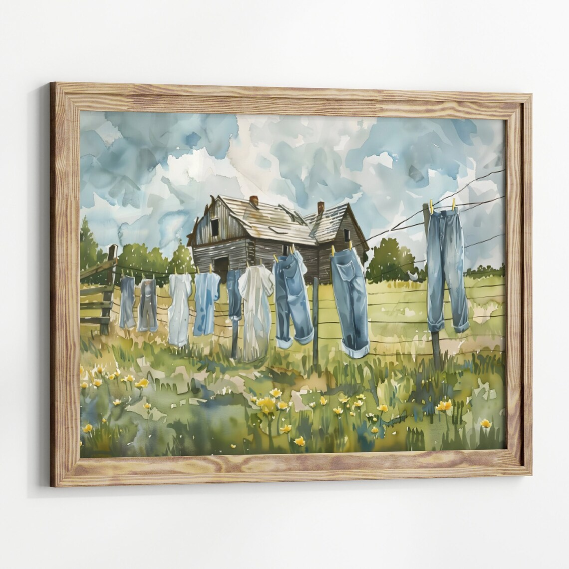 Laundry On A Line Laundry Room Art Print