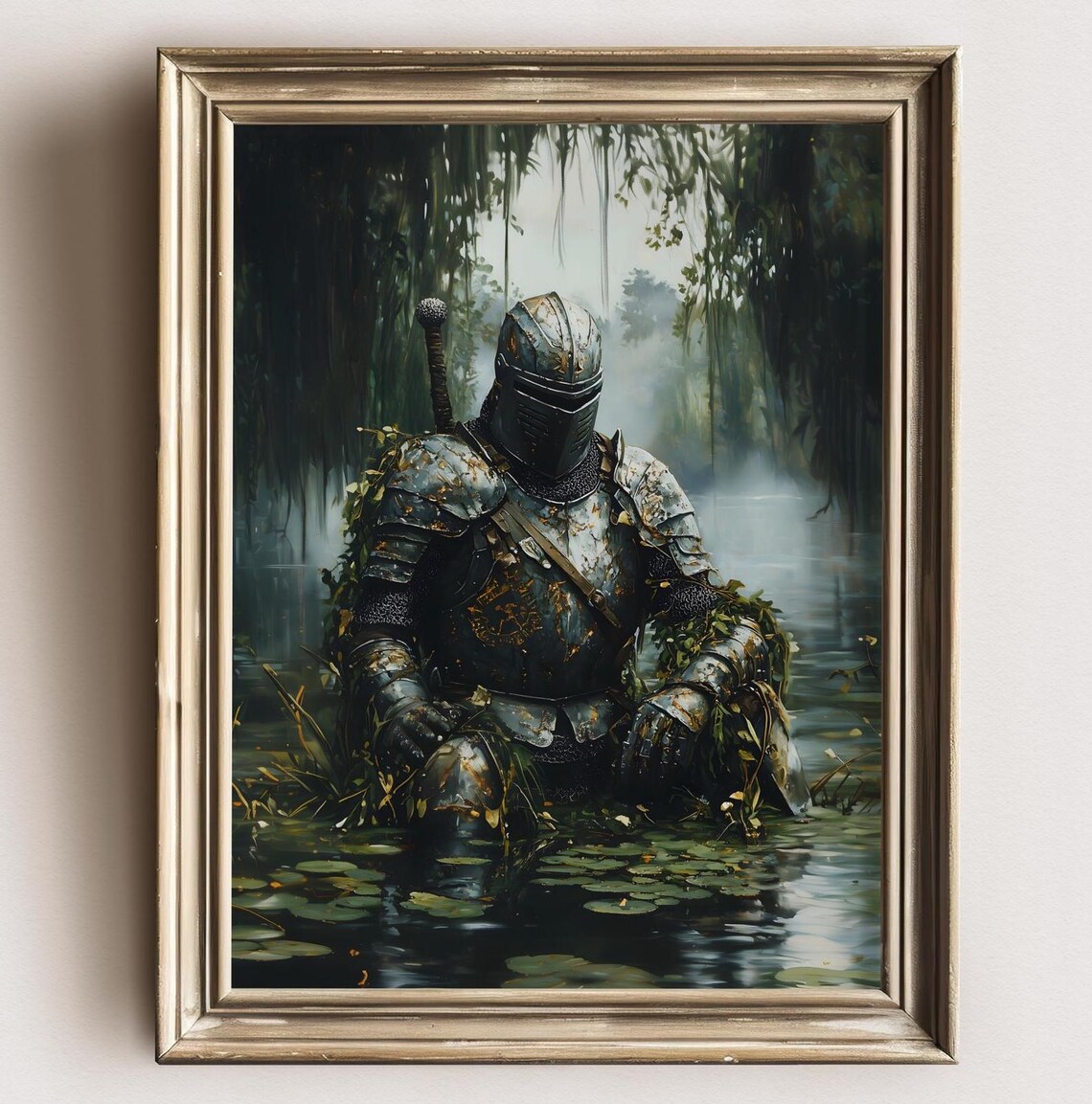 Medieval Knight, Dark Academia Fantasy Art Print