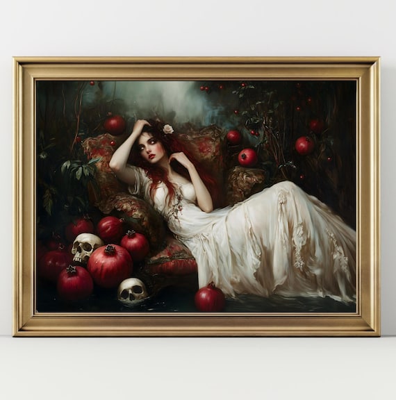 Demon Persephone, Dark Academia Mythology Print