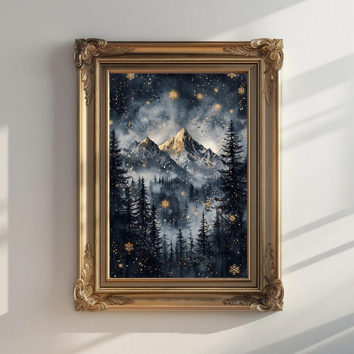 Abstract Night Sky Stars Poster, Moody Celestial - Image 3