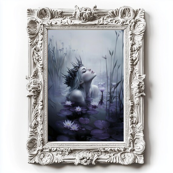 Ophelia Dark Academia Art Print, Gothic Victorian