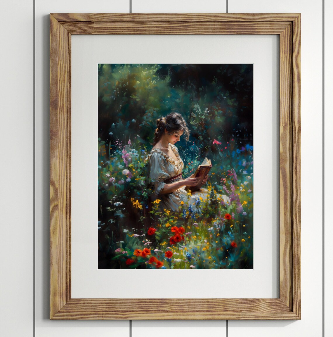 Bookish Victorian Woman Reading, Dark Academia Print - Image 3