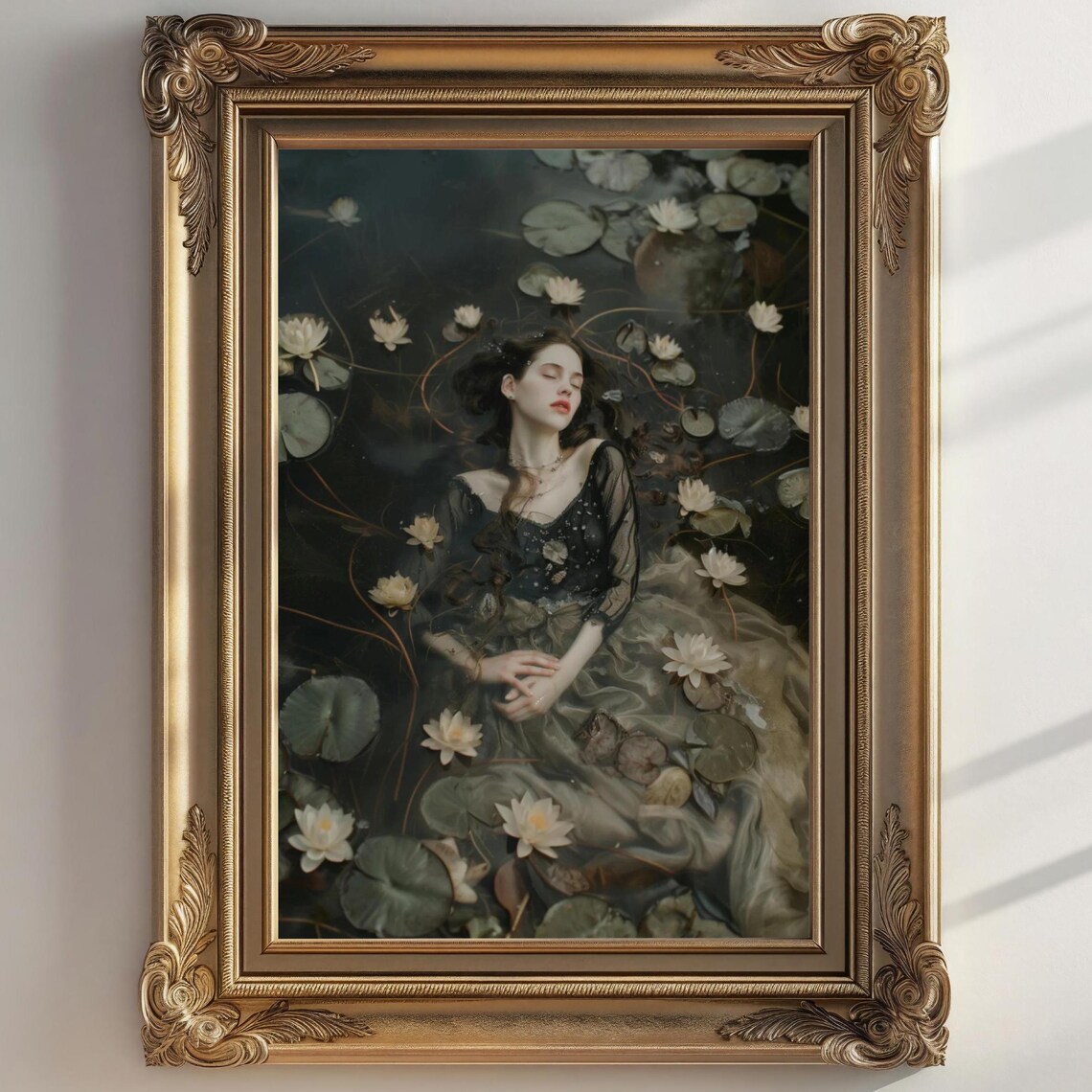 Lake Ophelia Dark Academia Gothic Victorian Art Print