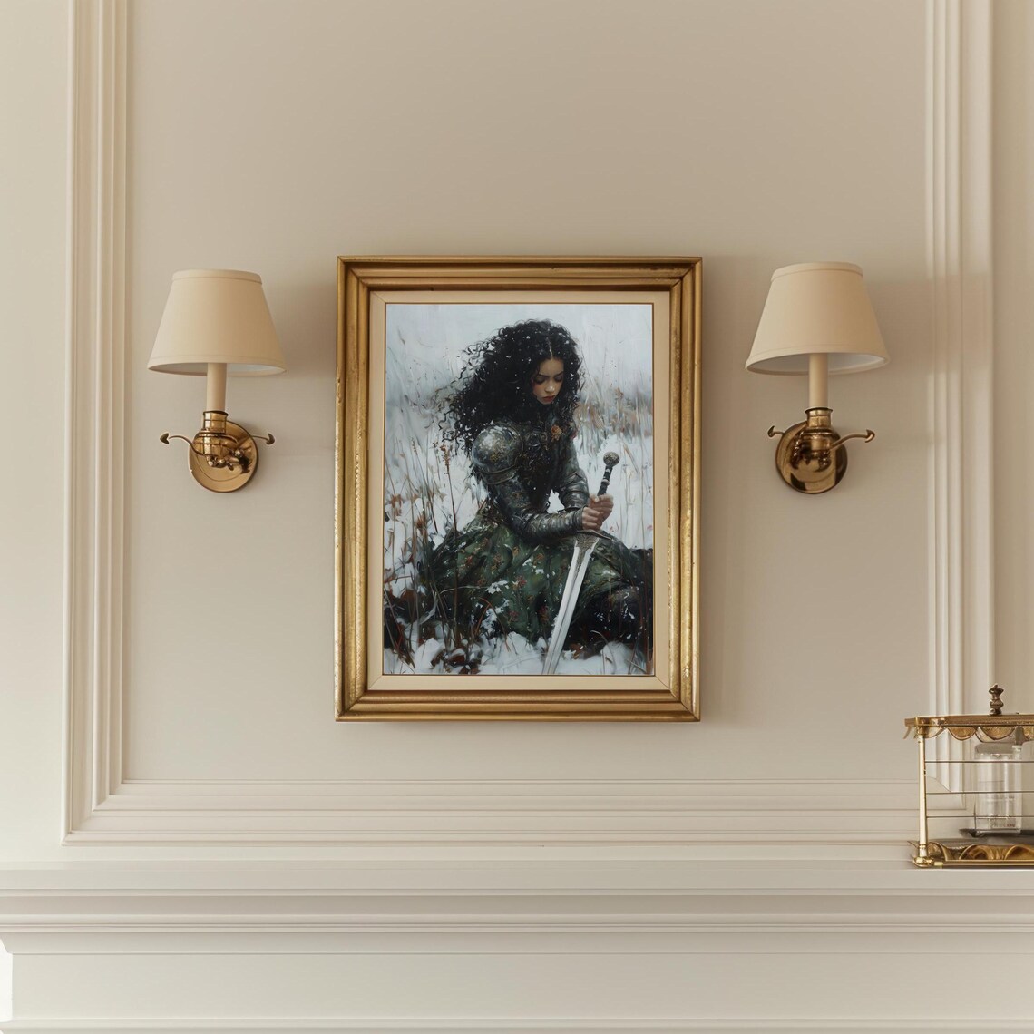 Female Knight Victorian Dark Academia Wall Art Print - Image 2