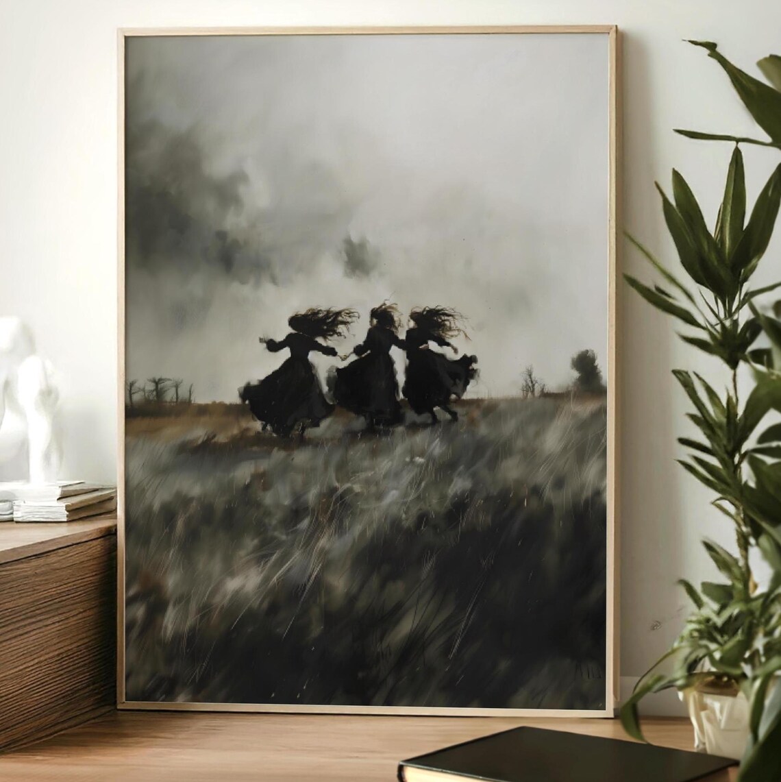 Witch Coven Dark Academia Art Print, Gothic Halloween