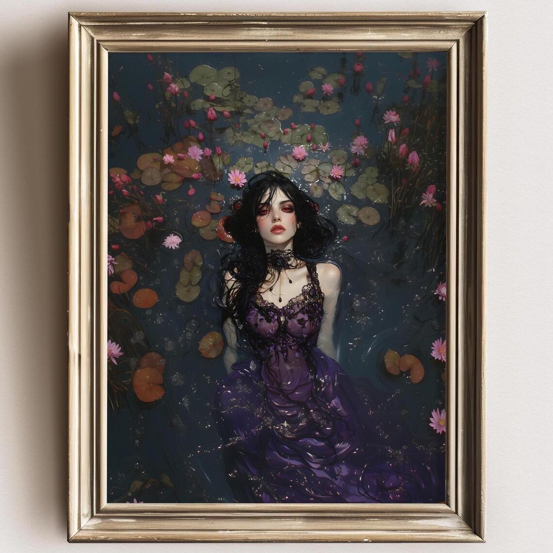 Vampire Ophelia Dark Academia Gothic Art Print