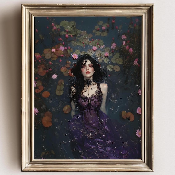 Vampire Ophelia Dark Academia Gothic Art Print