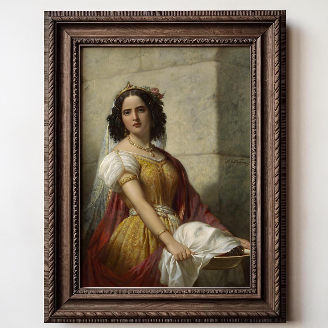 Salome By Jan Adam Kruseman Vintage Biblical Portrait Antique Art Print