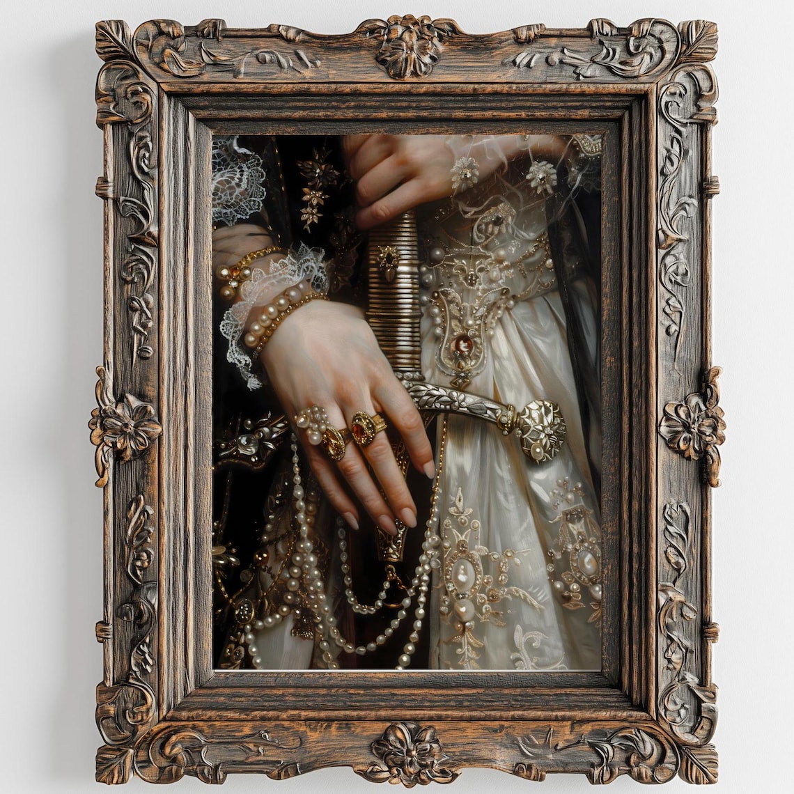 Victorian Woman With Sword, Moody Antique Art Print