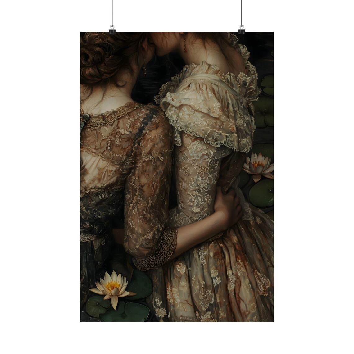 Girlfriends Dark Academia Gothic Lake Art Print
