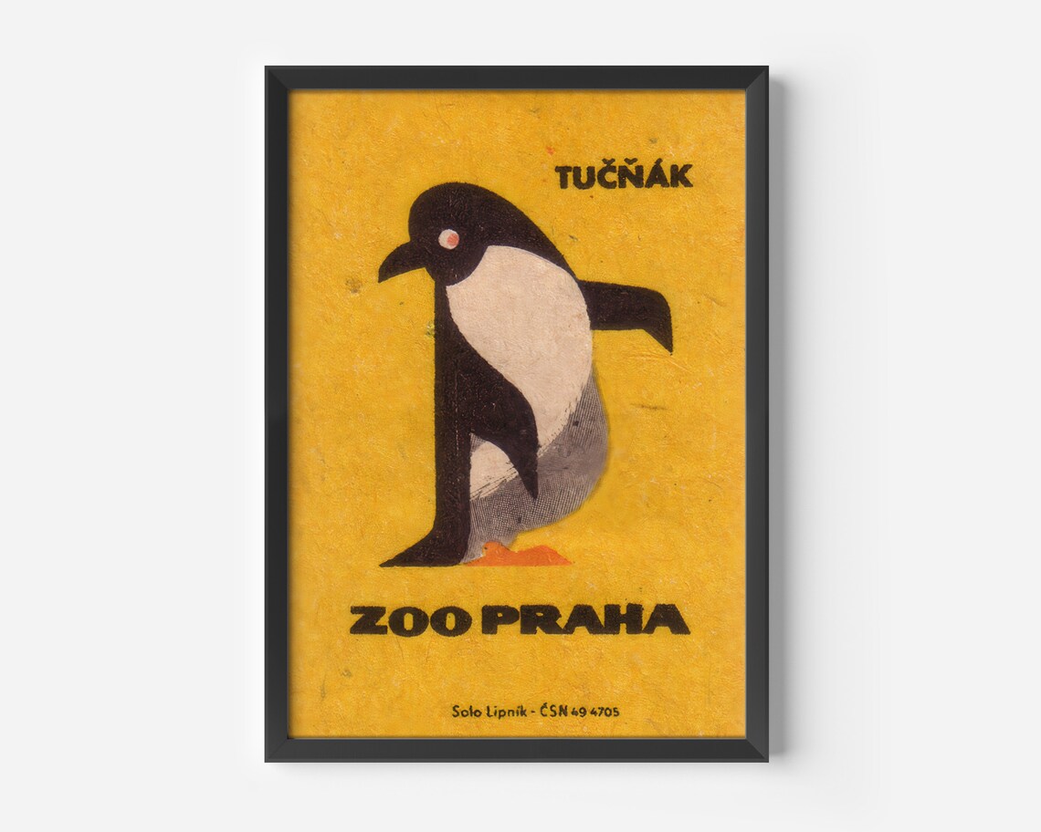 Penguin Vintage Czech Matchbox Label Art Print - Image 4
