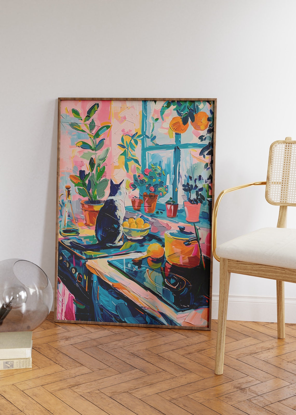 Cat In The Kitchen, Vintage Food Art Print For Kitchen Decor - Image 2