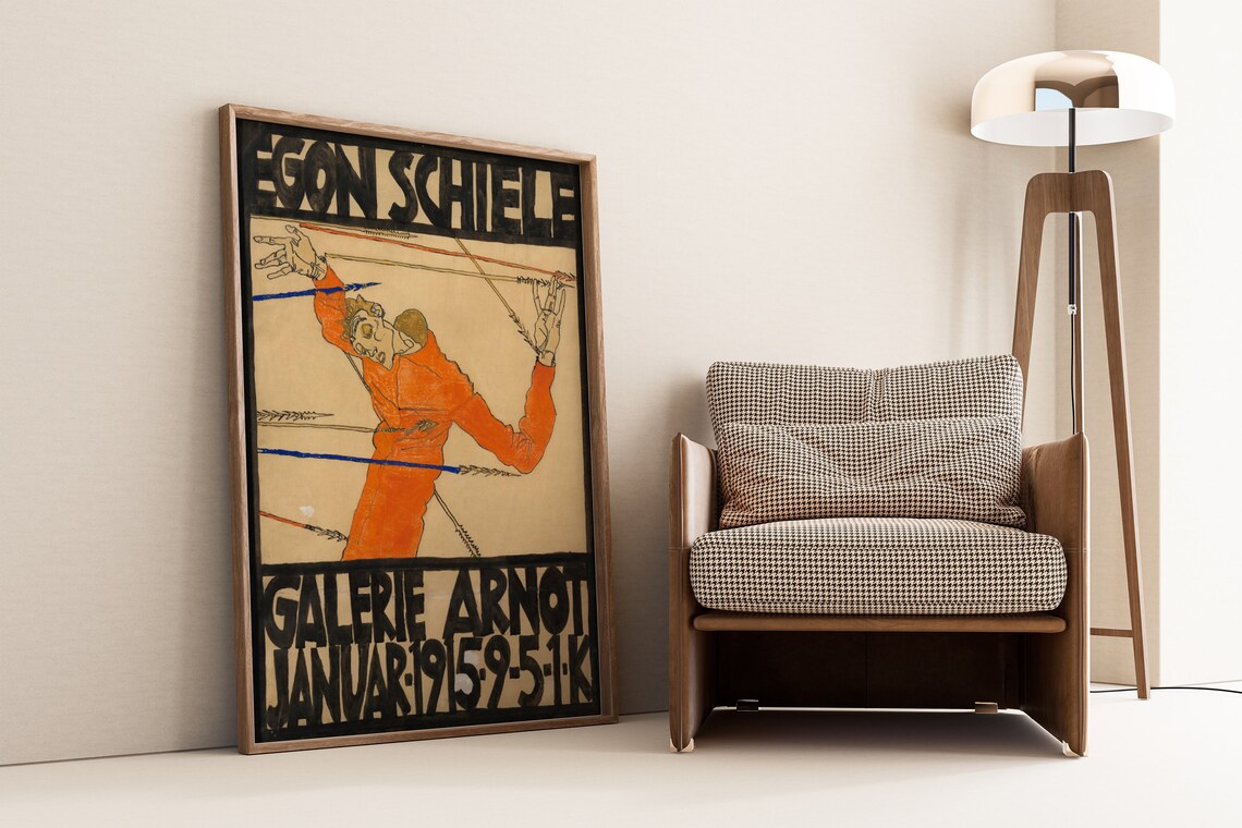 Egon Schiele Vintage Exhibition Poster, Art Nouveau - Image 2
