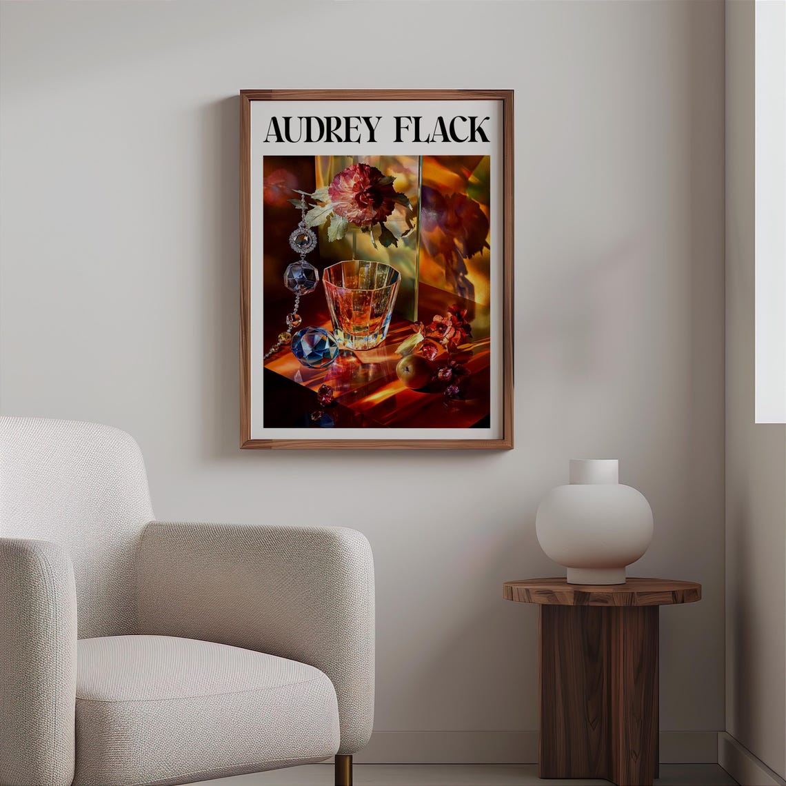 Audrey Flack Amber Tumbler Necklace Rose Gold Light Still Life Print - Image 2