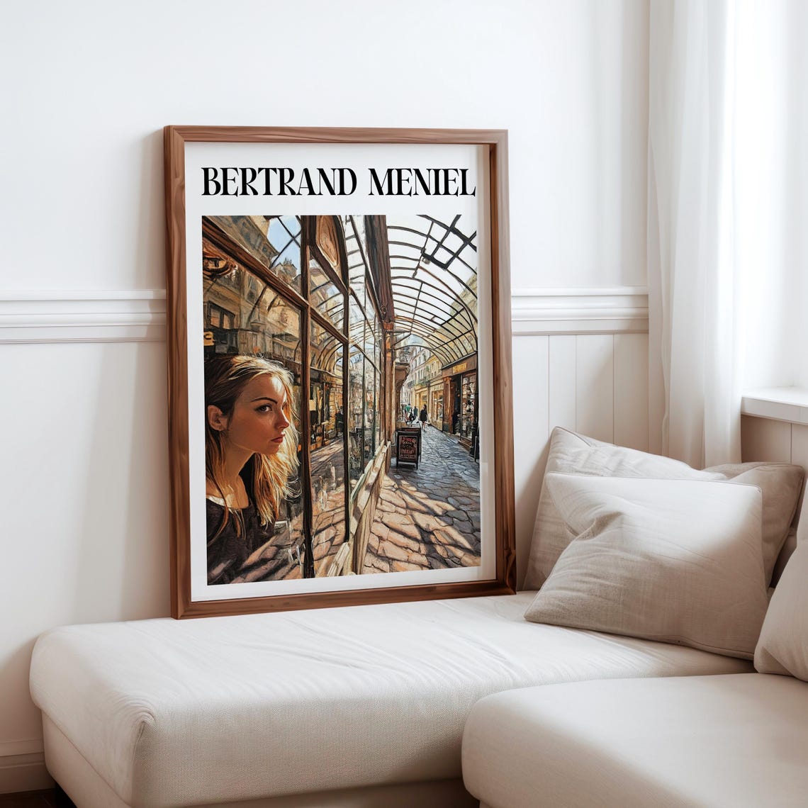 Bertrand Meniel Inspired Glass Covered Paris Passage Reflection Poster