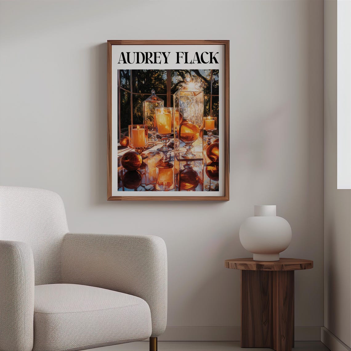 Audrey Flack Inspired Glass Lanterns Candles Evening Window Poster - Image 2