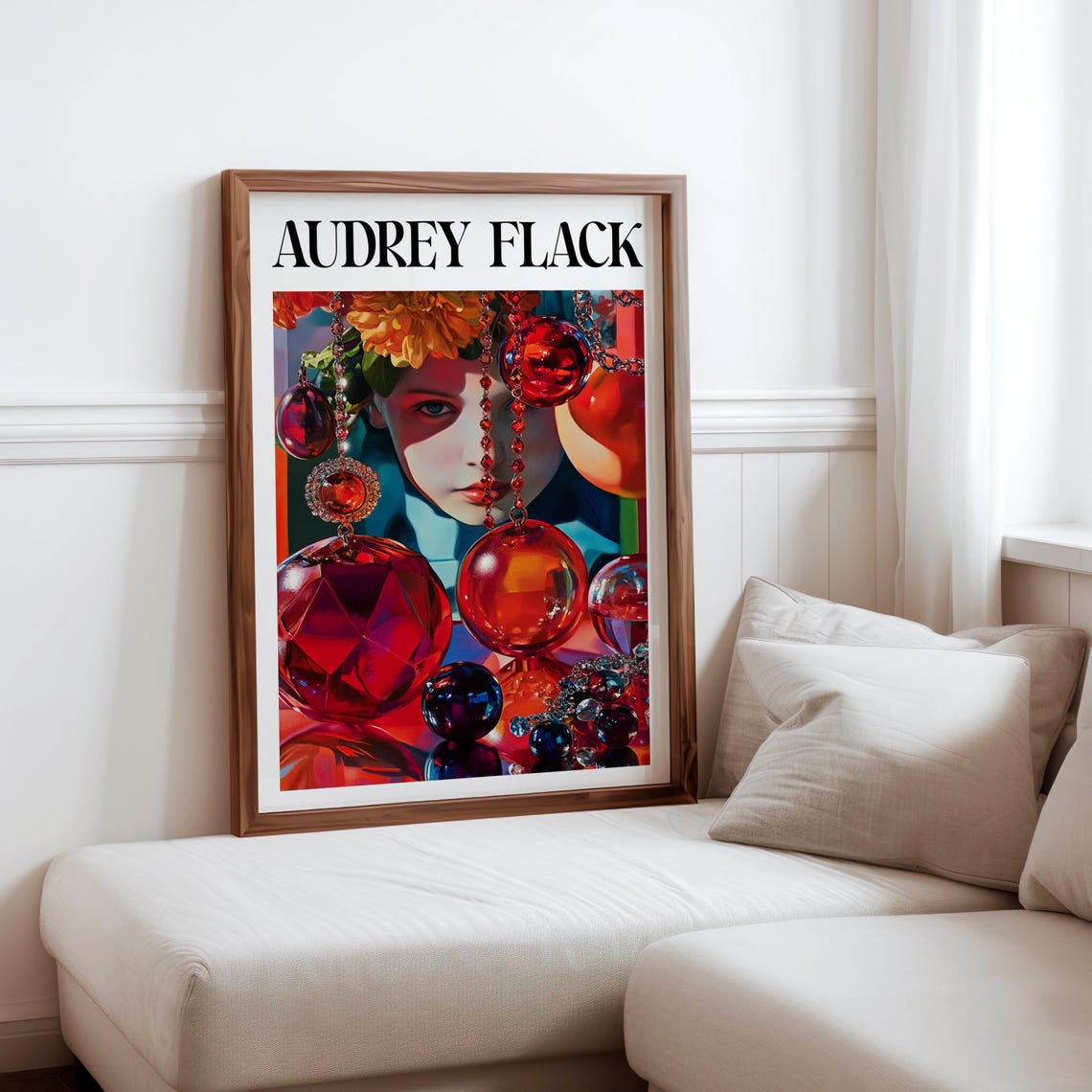 Audrey Flack Gem Ornaments Woman Surreal Red Glass Still Life Print