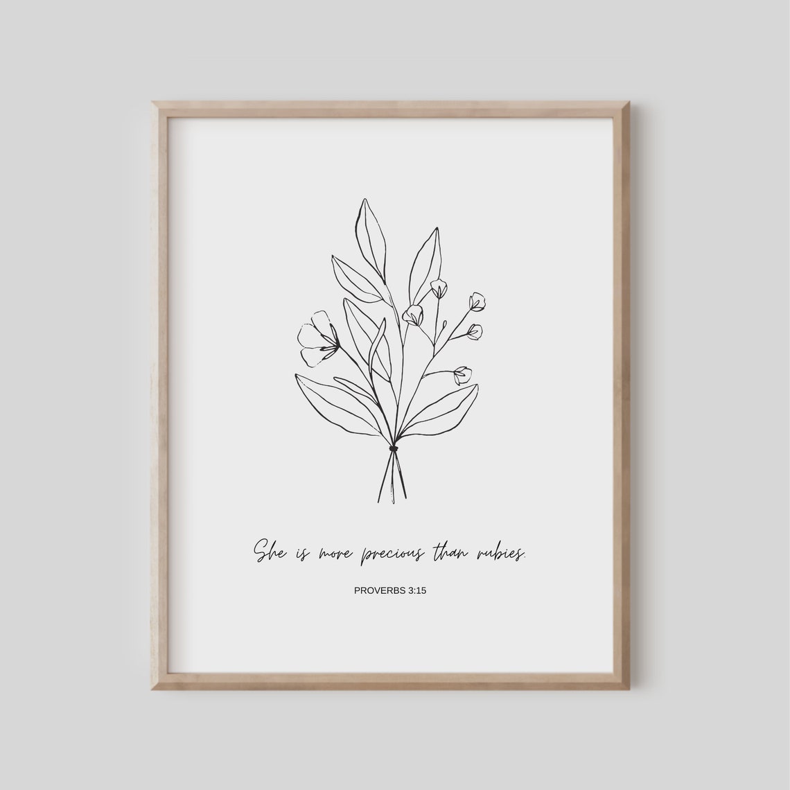 Proverbs 315 She Is More Precious Than Rubies Minimalist Bible Print