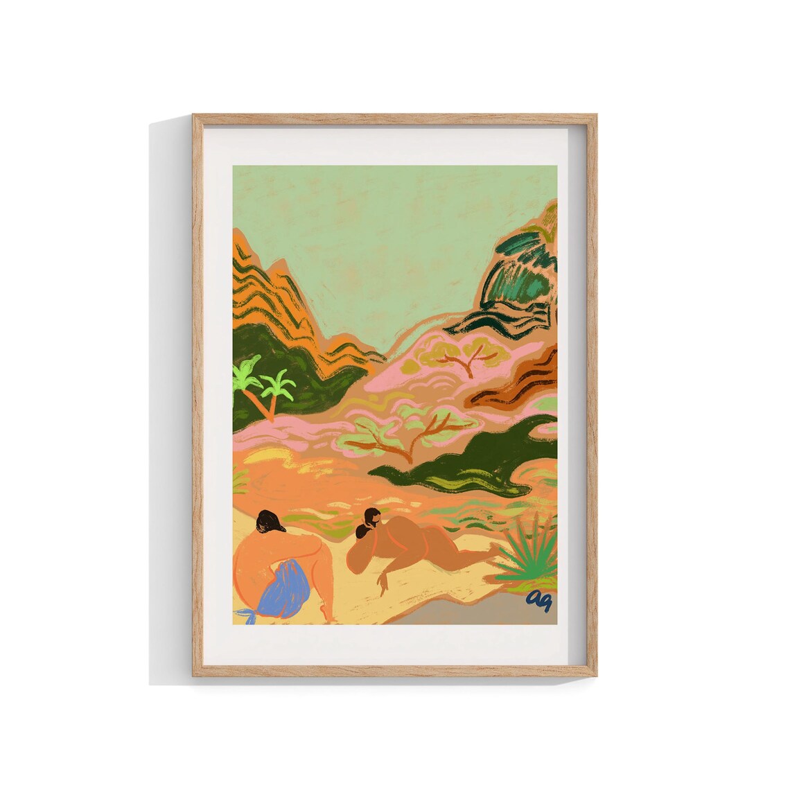 Lazydays In Nature, Boho Scenic Landscape Art Print