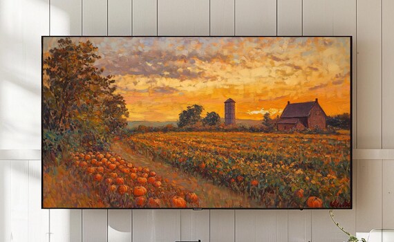 Rustic Autumn Pumpkin Patch Landscape