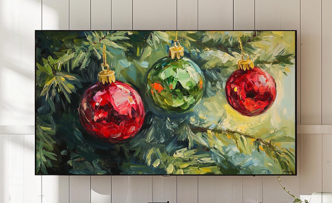 Rustic Christmas Tree Holiday Ornament Painting