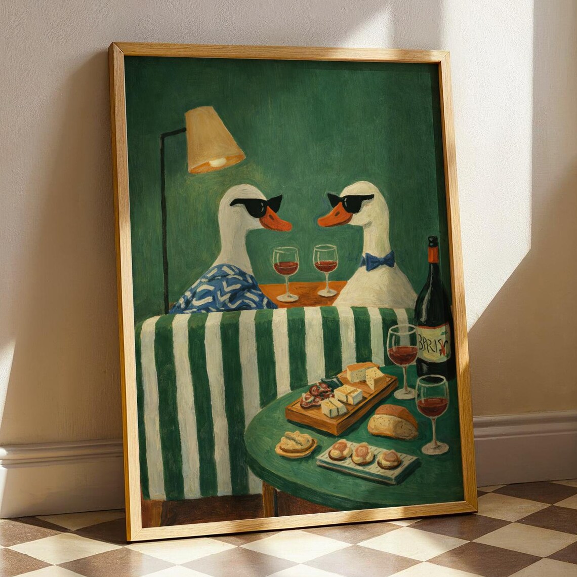 Silly Goose Dining Room, Abstract Duck Party Art