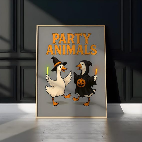 Halloween Goose Print Dancing Poster