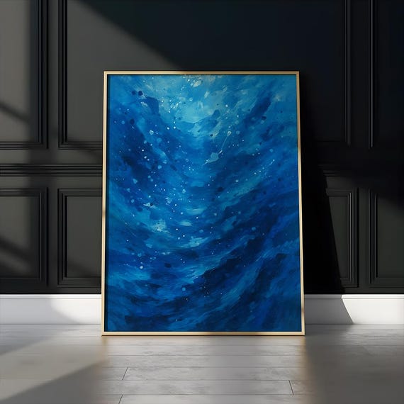 Ocean Abstract Print Vibrant Blue Poster