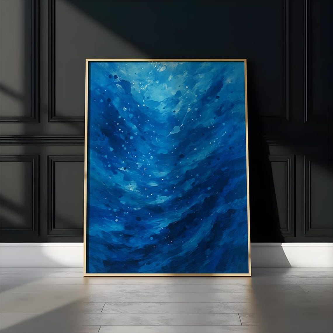 Ocean Abstract Print Vibrant Blue Poster