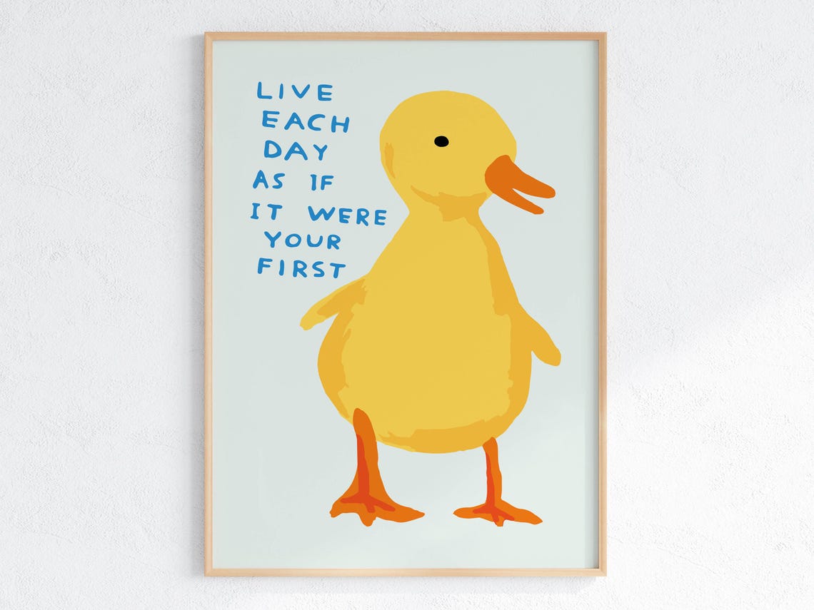 David Shrigley Live Each Day As If It Were Your First Duck Poster