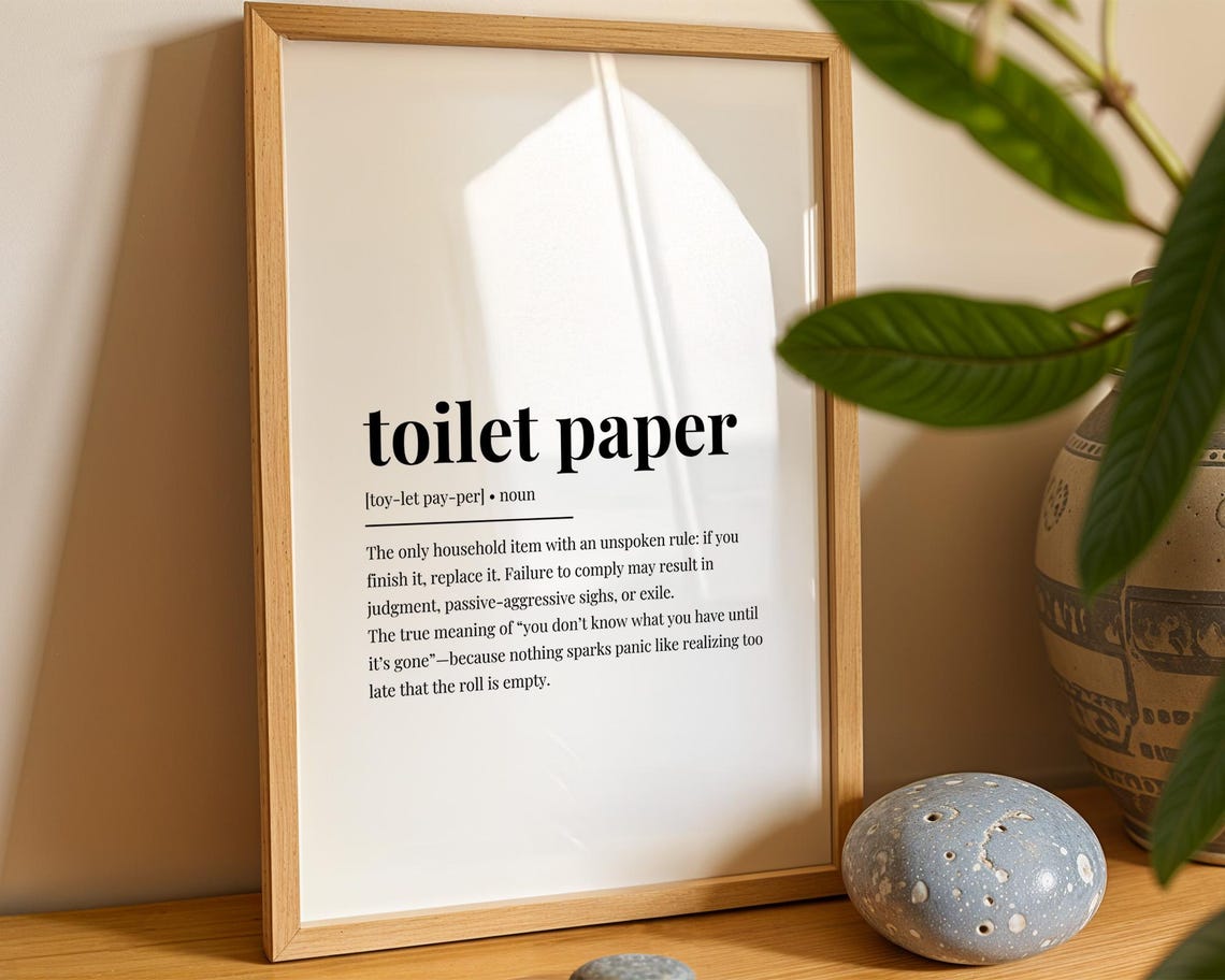 Toilet Paper Definition Poster Funny Bathroom Restroom Decor Gift - Image 2
