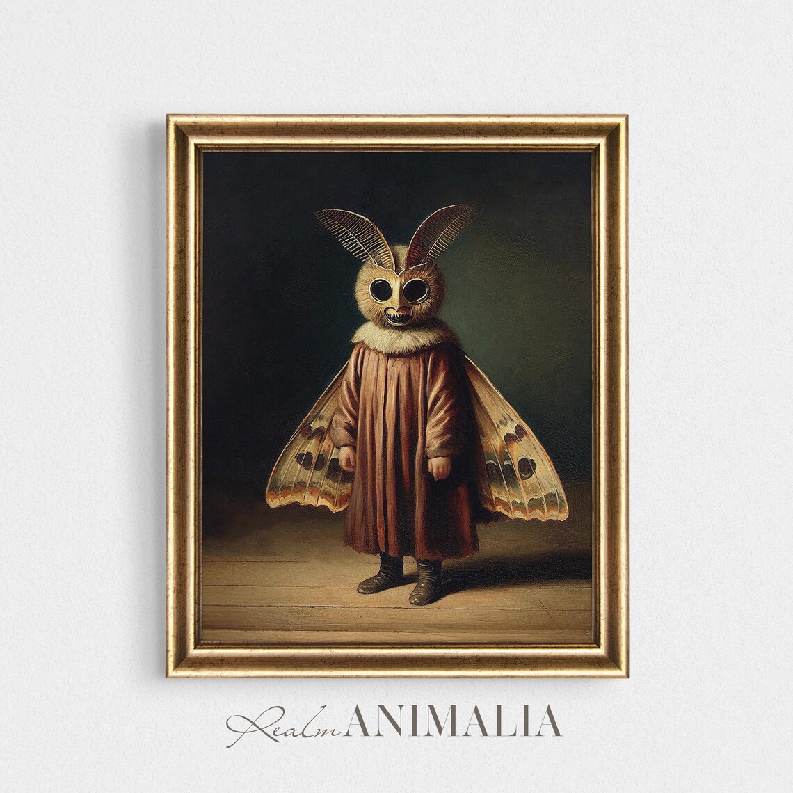 Child In Moth Costume Vintage Halloween Art Print - Image 2