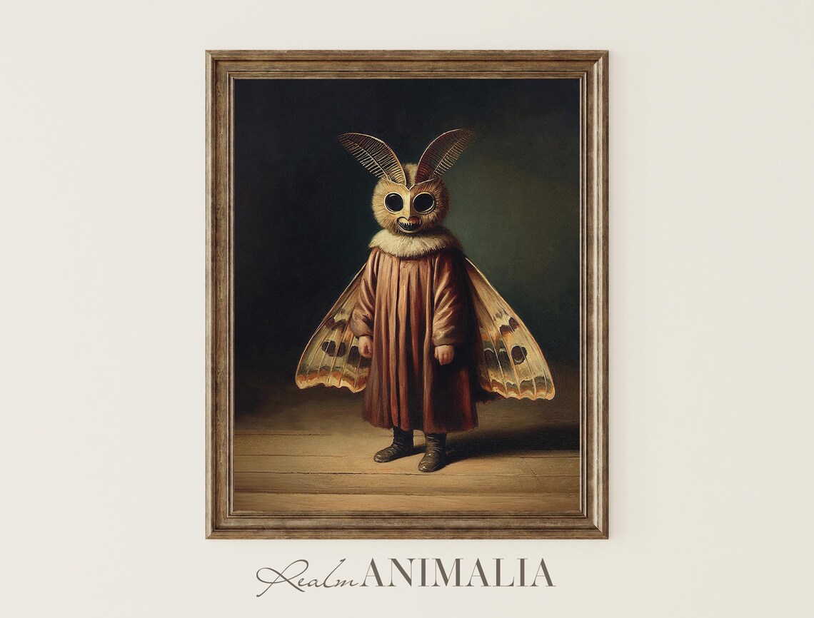 Child In Moth Costume Vintage Halloween Art Print