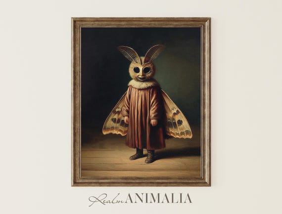 Child In Moth Costume Vintage Halloween Art Print