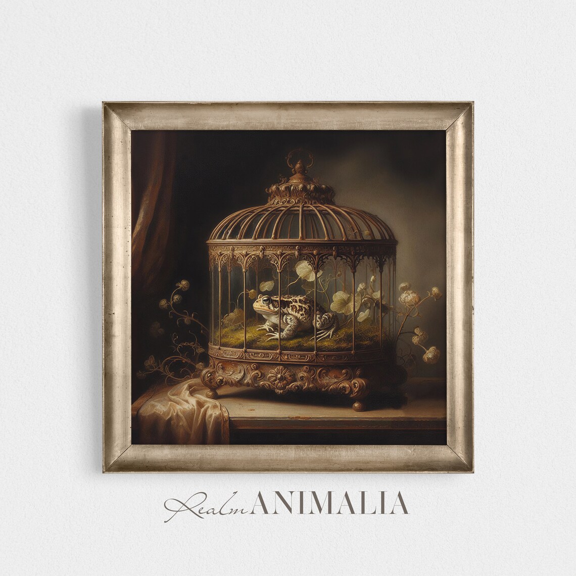 Toad Terrarium Victorian Still Life, Vintage Art Print - Image 2