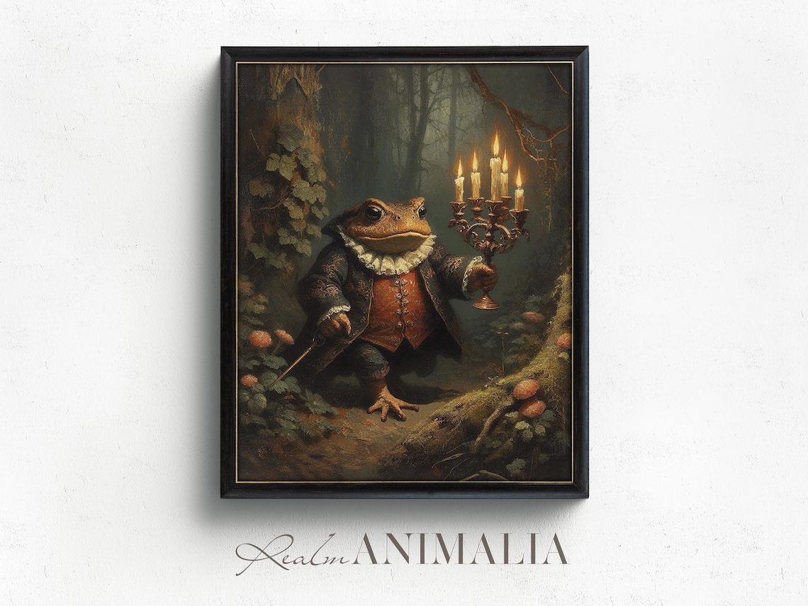 Vintage Toad Fairy Tale Art Print, Whimsical Fantasy - Image 2