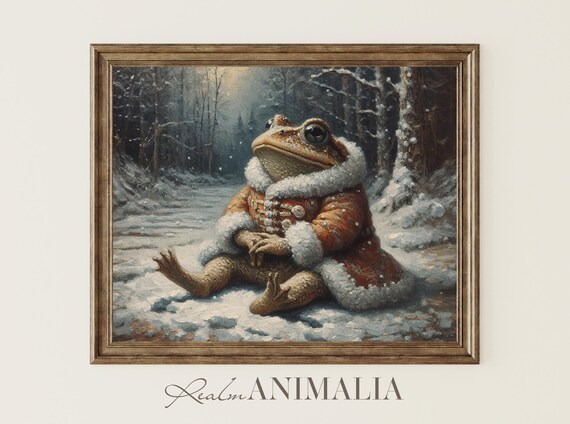 Winter Toad Whimsical Fantasy Animal Art Print