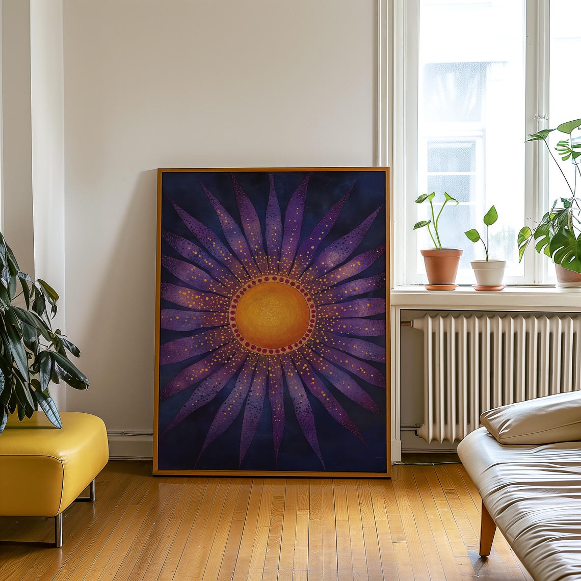Boho Celestial Abstract Sun Astrology Art Print - Image 3