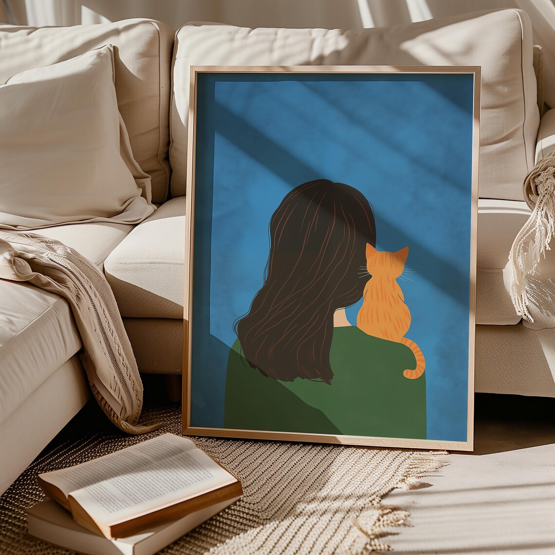 Minimalist Cat Art Print, Cat Lover Gift For Her - Image 4