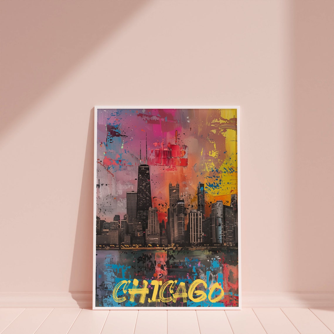 Chicago Vintage Travel Poster, Cityscape Room Decor - Image 4