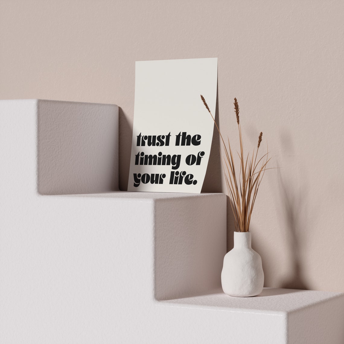 Trust the Timing of Your Life Lowercase Retro Typography Poster - Image 3