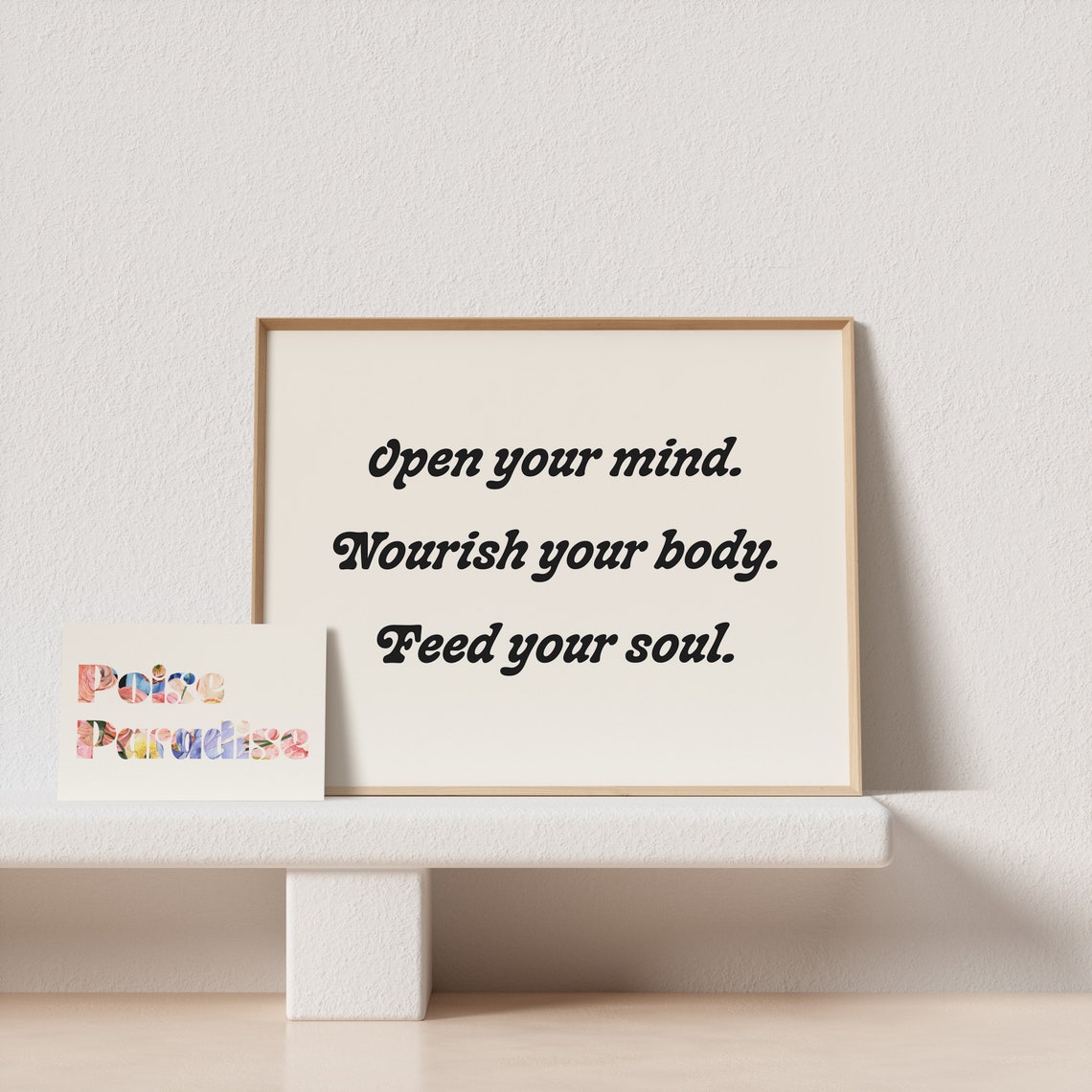Open Your Mind Horizontal Wellness Quote Poster in Retro Script - Image 4