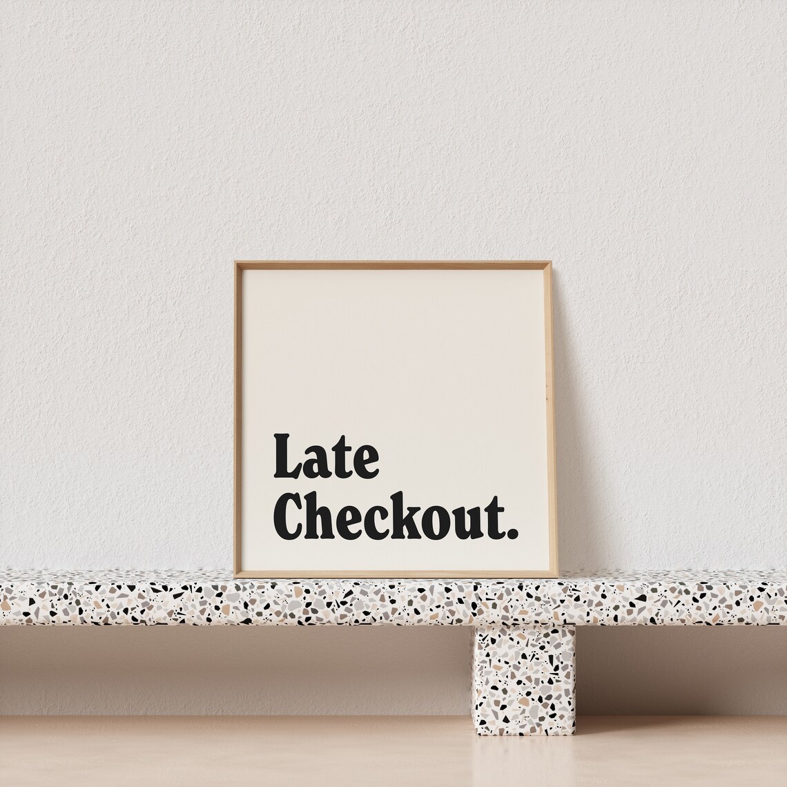Late Checkout Retro Typography Poster, Square Style - Image 2