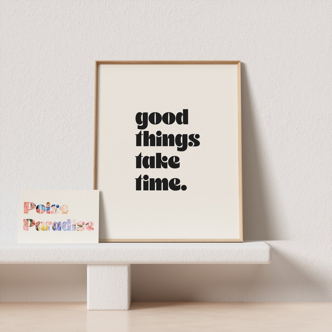 Good Things Take Time Minimal Quote Poster in Black Typography - Image 4