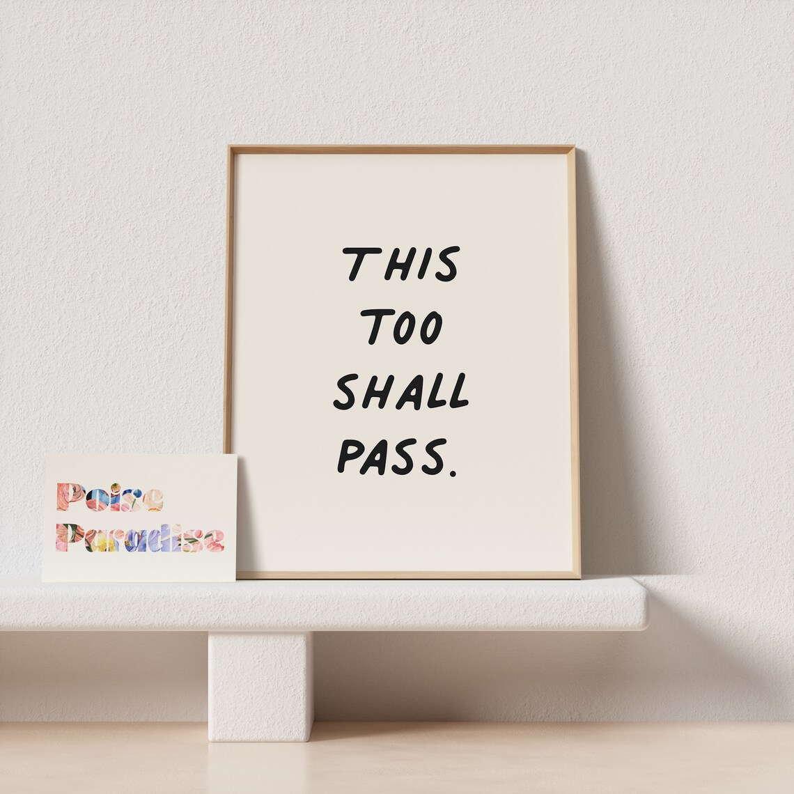 Quirky This Too Shall Pass Scribble Typography Art Print - Image 4
