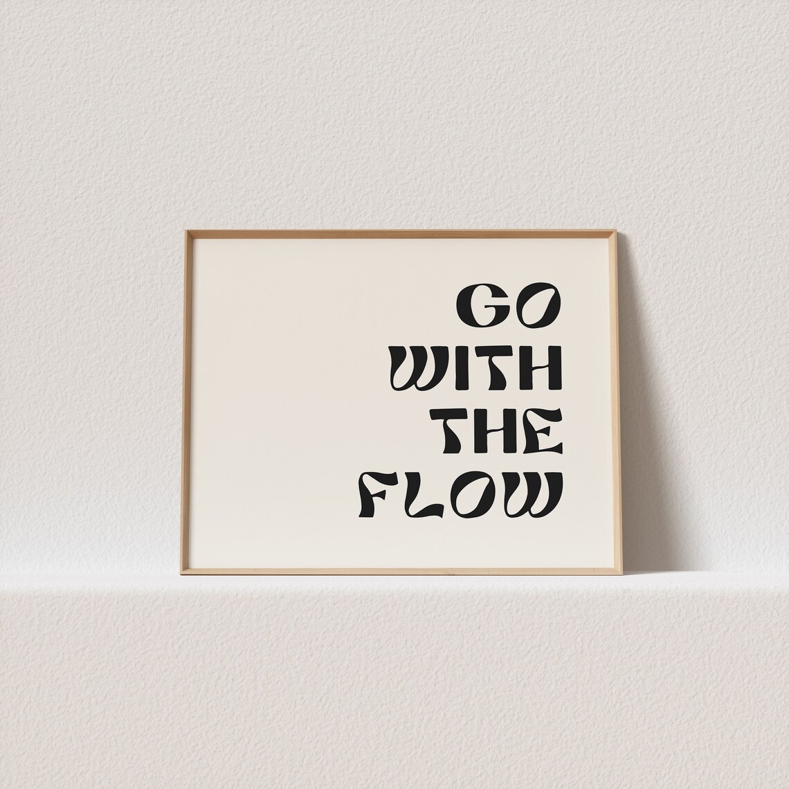 Go With The Flow Retro Typography Art Print